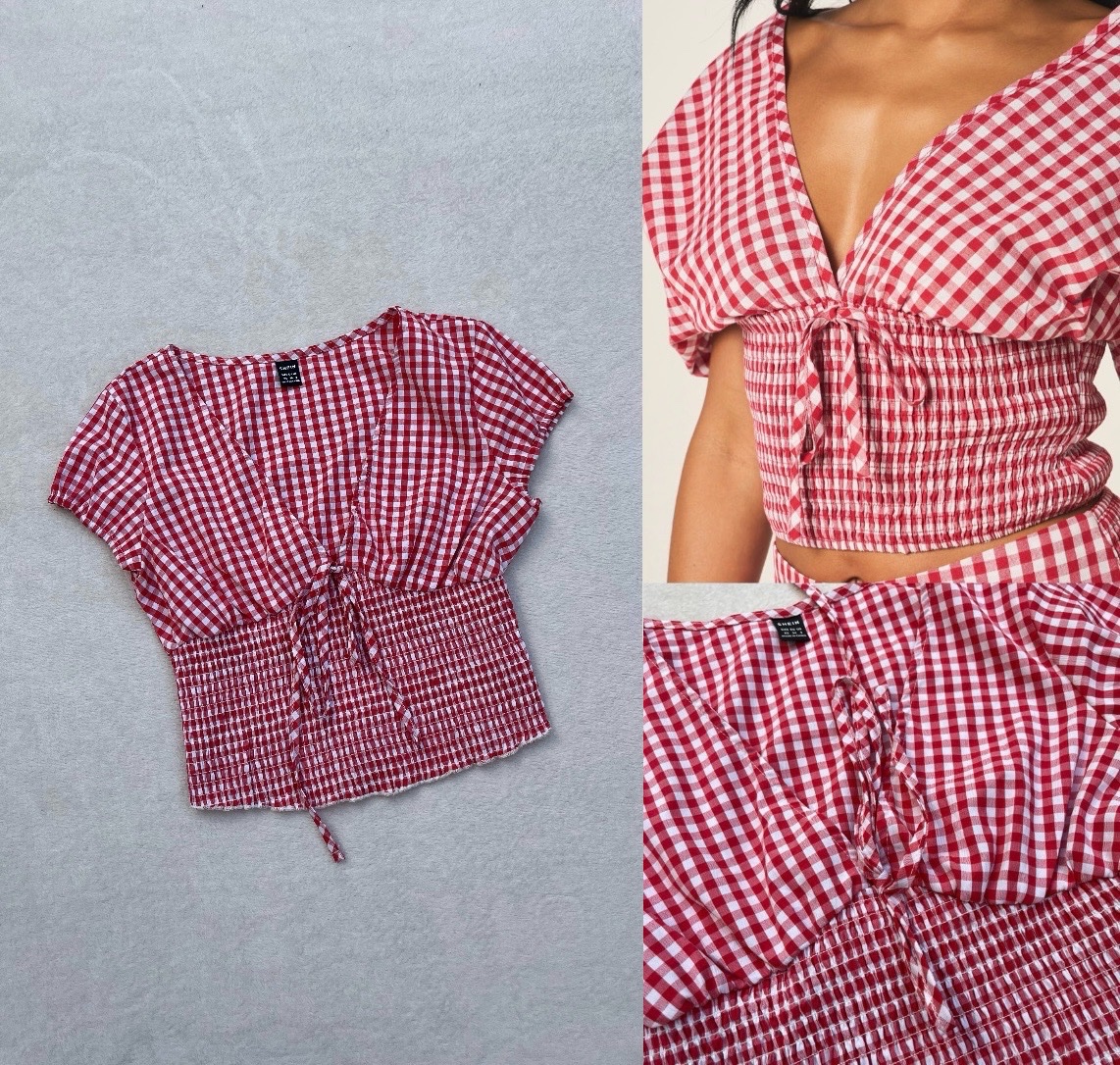 JOLIE CHEMISE SHEIN ROUGE ET BLANC ❤️🤍