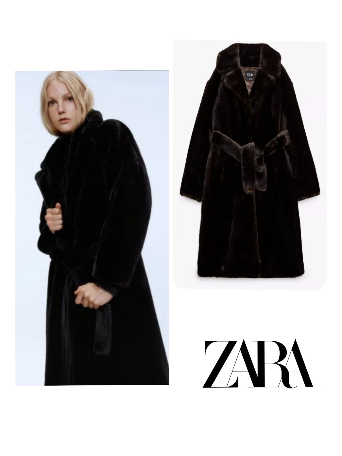 Manteau fausse fourrure ZARA 