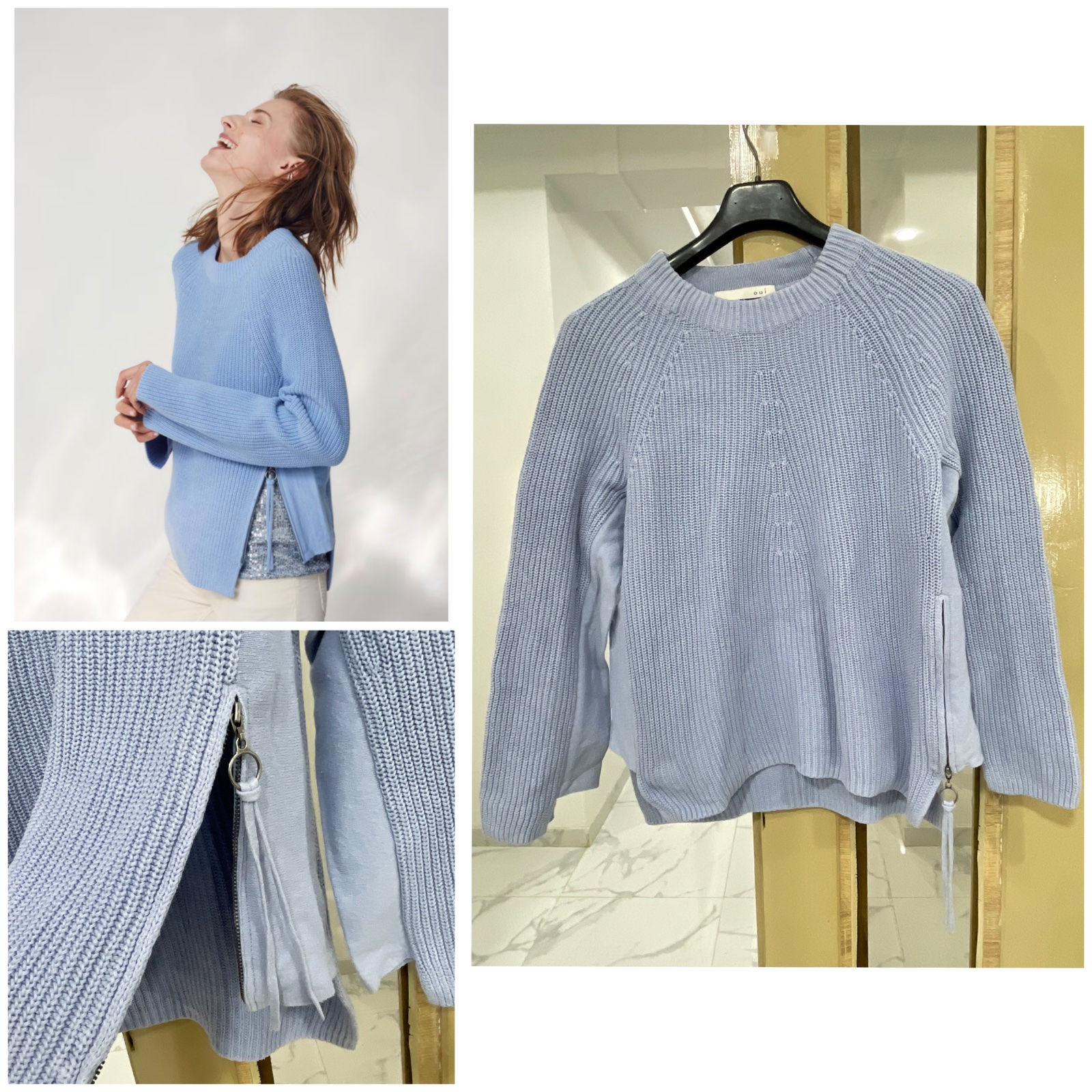 Pull en maille Oui deyail chainette à coté
