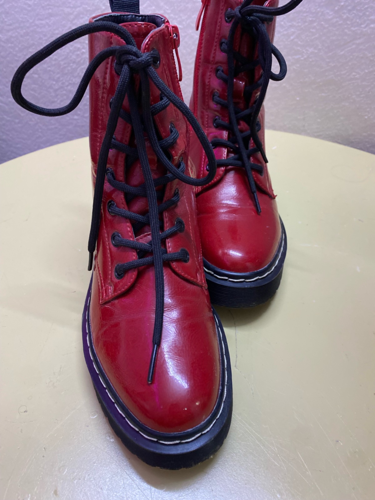Bottes rouges style Dr Martens