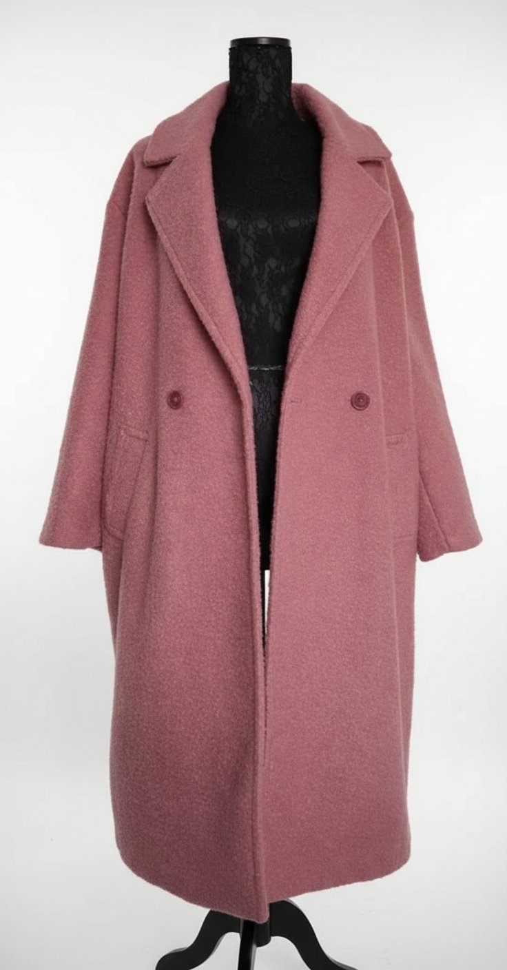 Manteau 3aloucha rose grande taille
