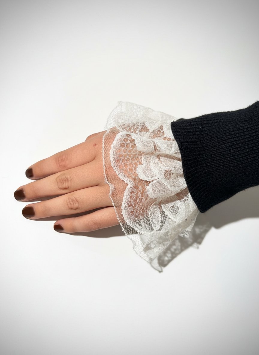 Manchette en dentelle noire et blanc 