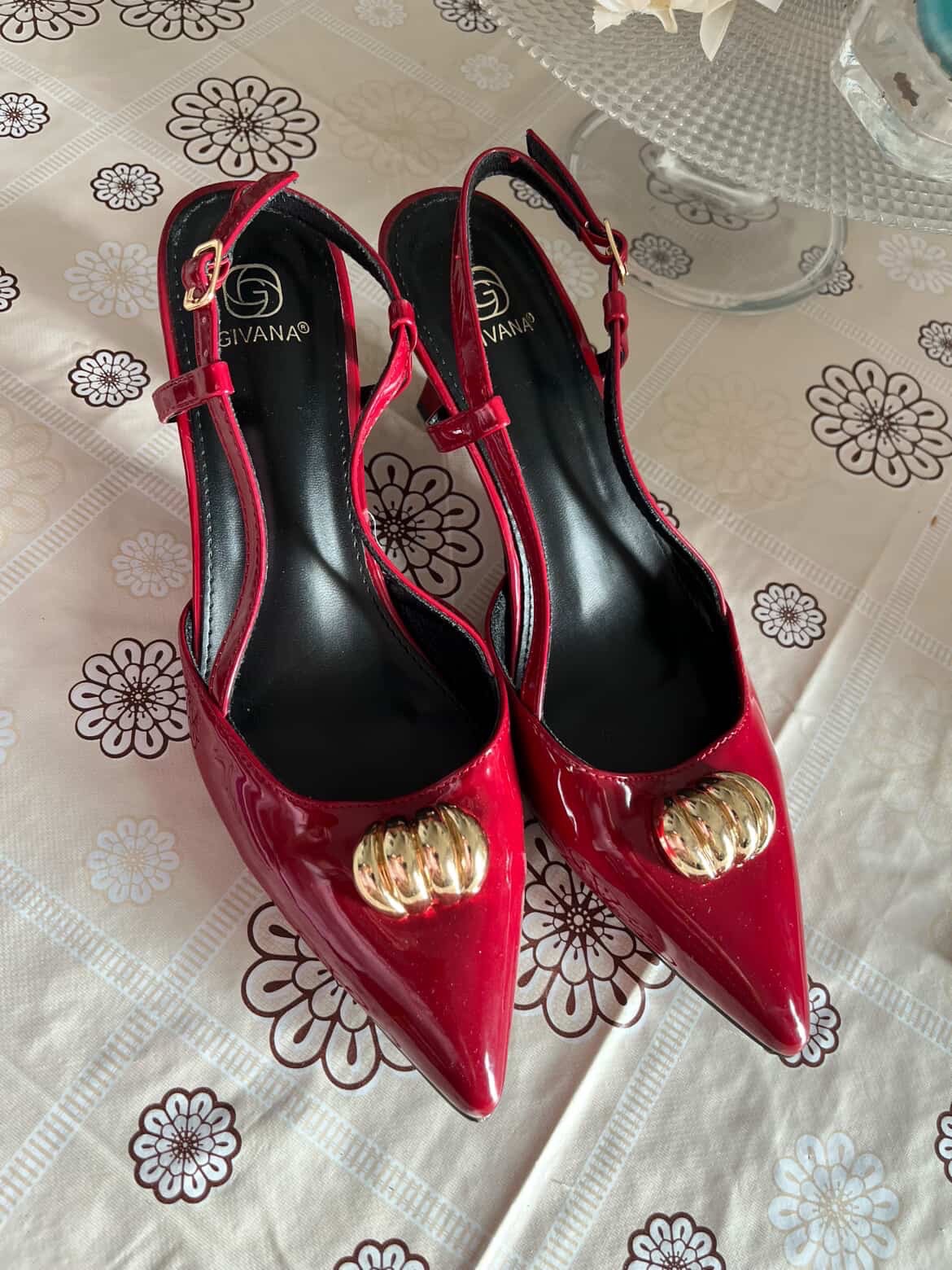 Demi talon rouge bordeau