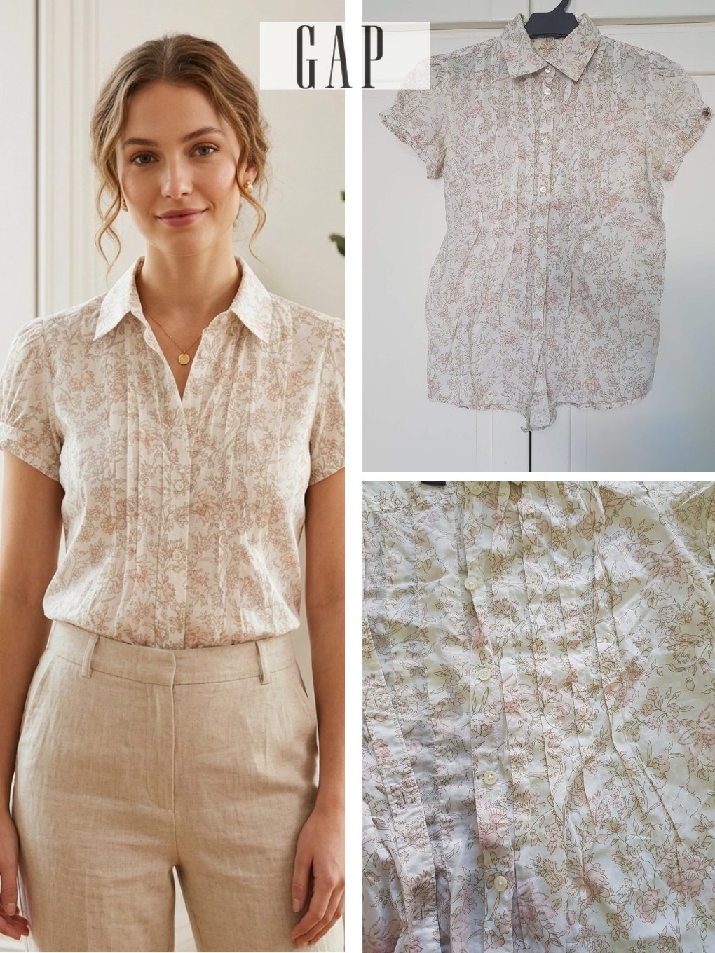 Chemise GAP blanc floral