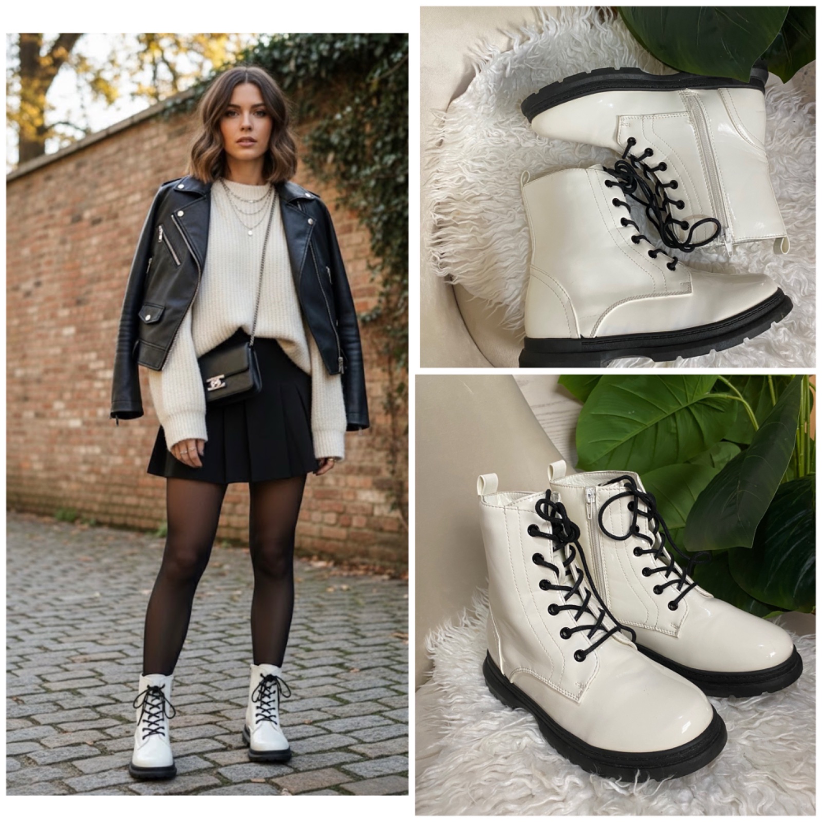 🔥🔥 bottines blanches en similicuir verni 🦋🦋🦋🦋 pointure 37 