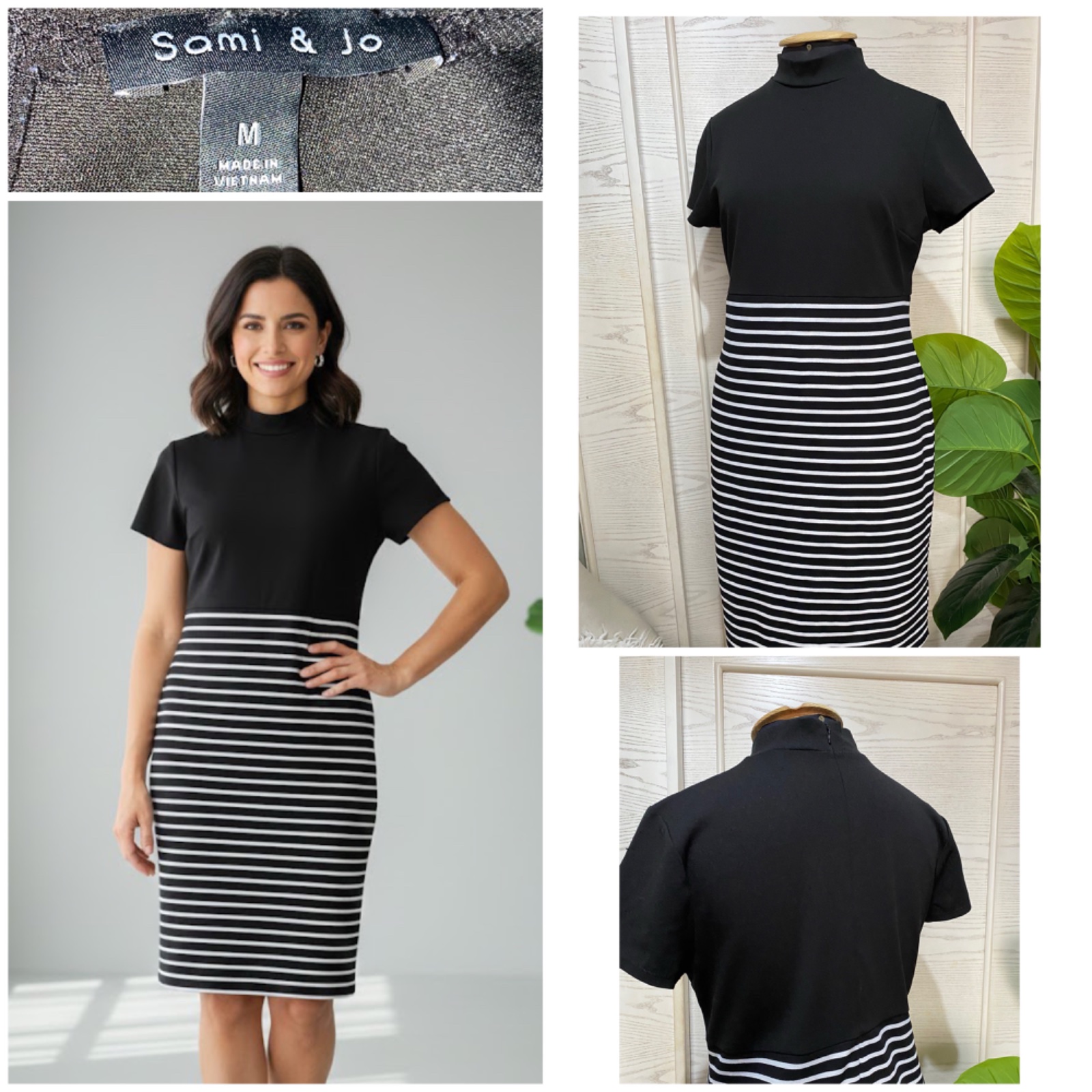 ✨Robe chic à rayures noires et blanches ✨