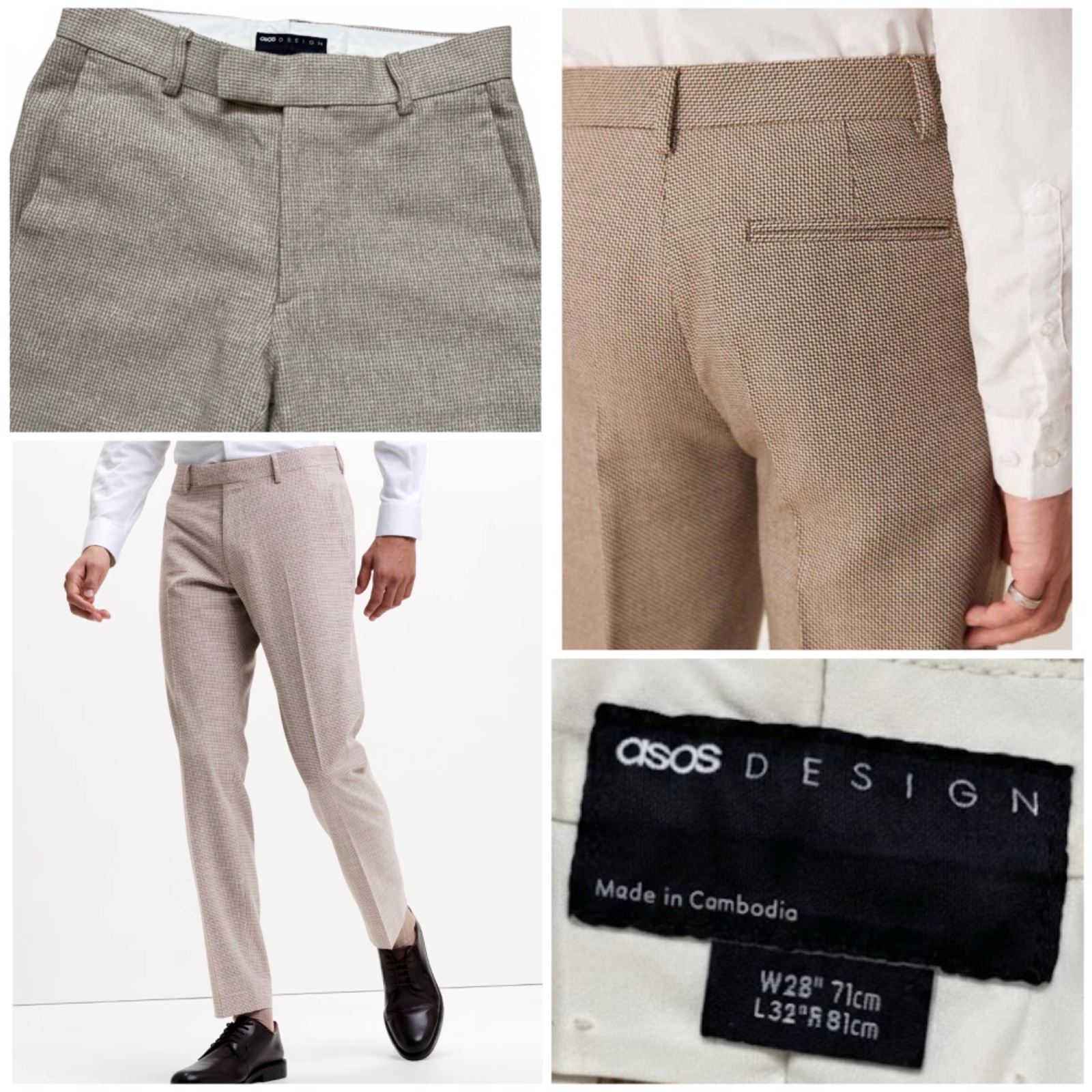 🏷️ Pantalon de Costume ASOS DESIGN - Coupe Slim - Beige/Sable