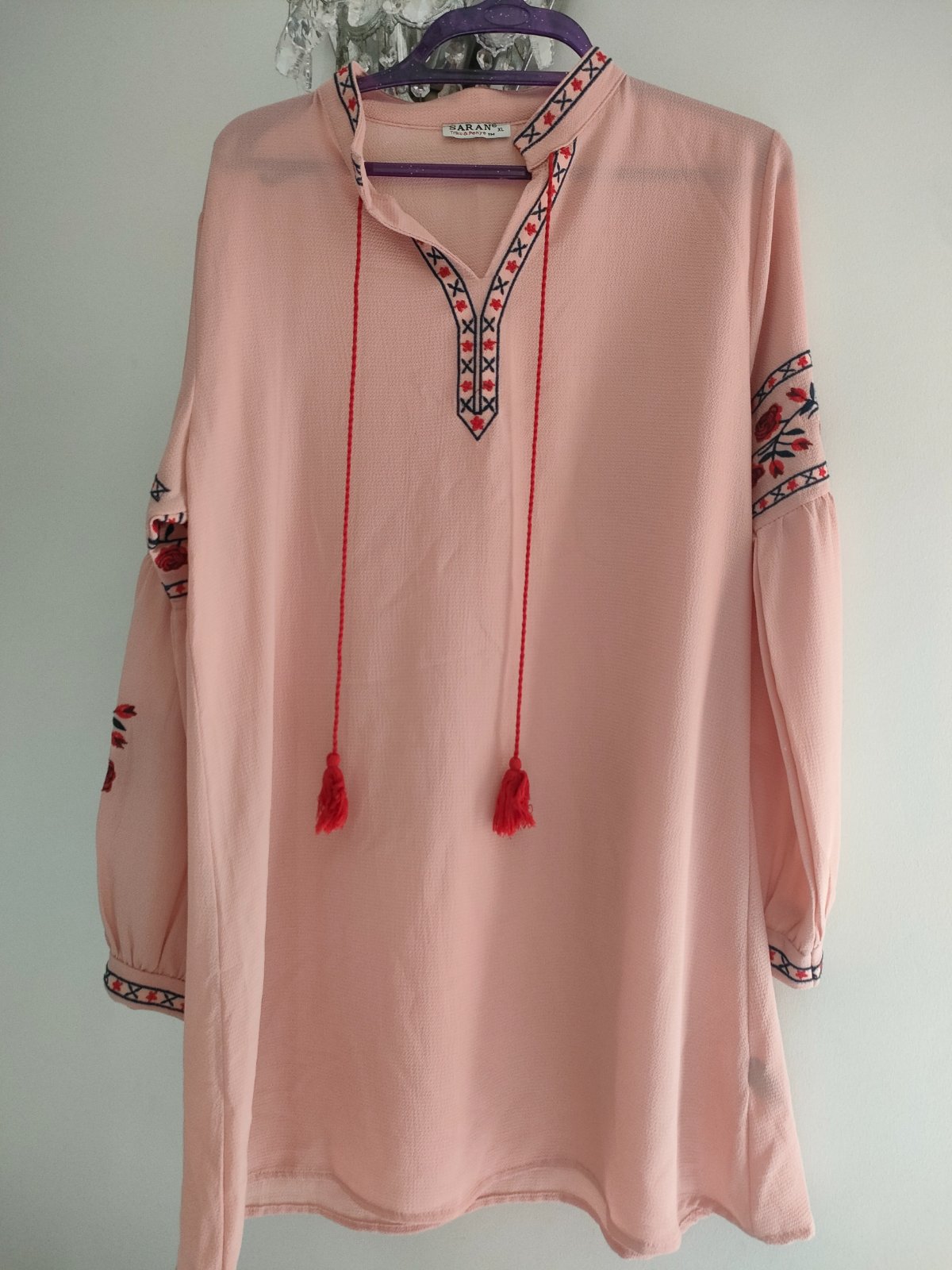 Chemise femme longue brodée 