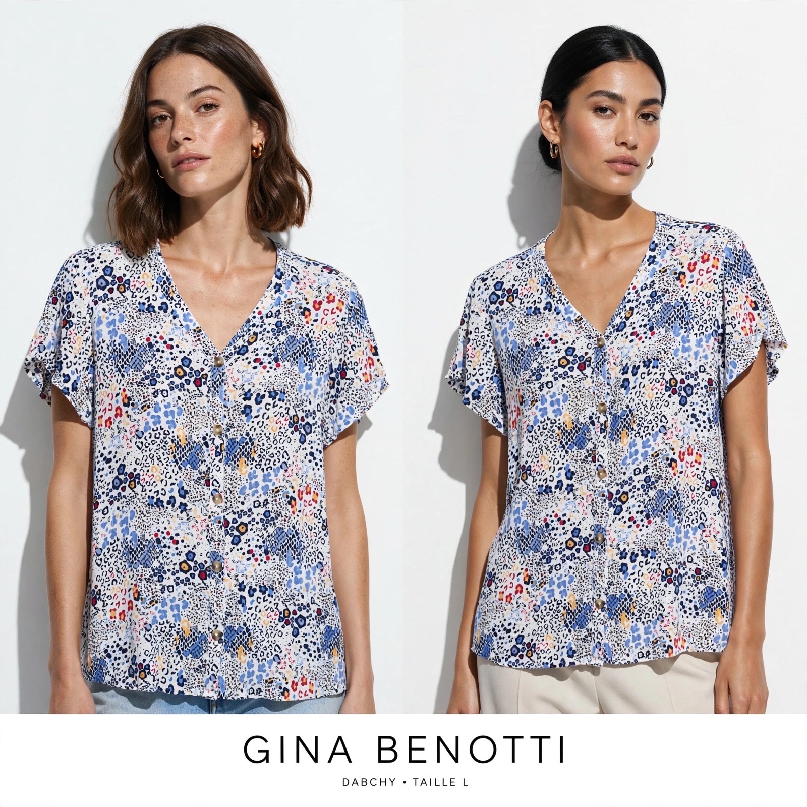 Chemise Gina Benotti - Taille L 44/46 - Imprimé floral