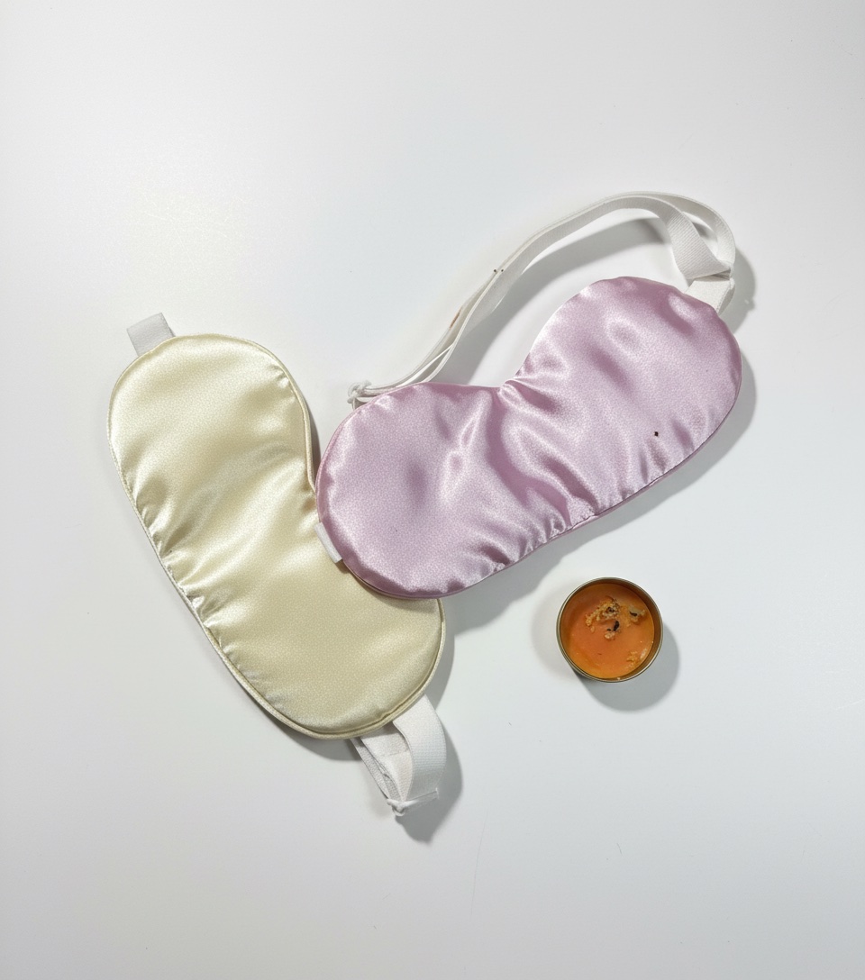 Masque de nuit yeux satin cœur NEUF