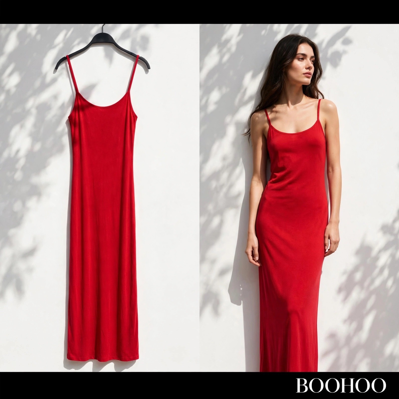 ROBE LONGUE ROUGE BOOHOO - Taille M / 42 / UK14