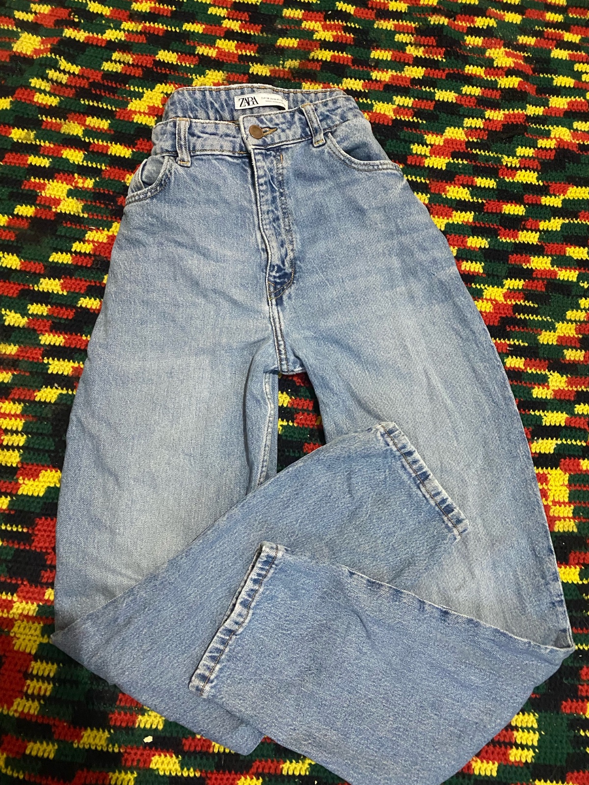 Jean bleu taille haute