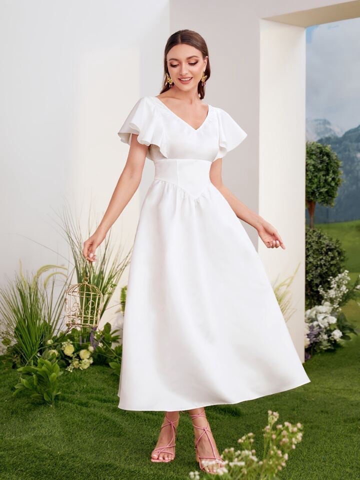 Robe d'évènement À Manches Papillon 