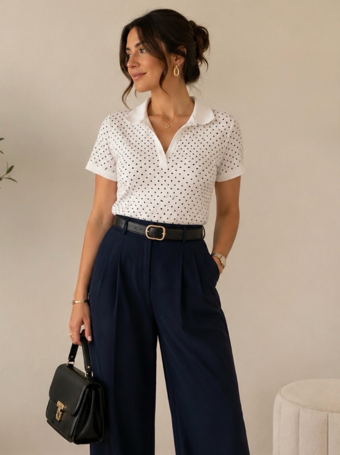 Pull basique polka dot 100% cotton 