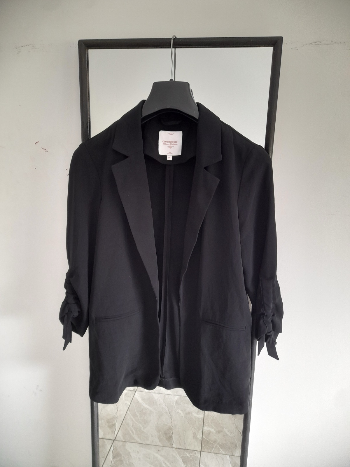 Blazer noir tissu khfif 