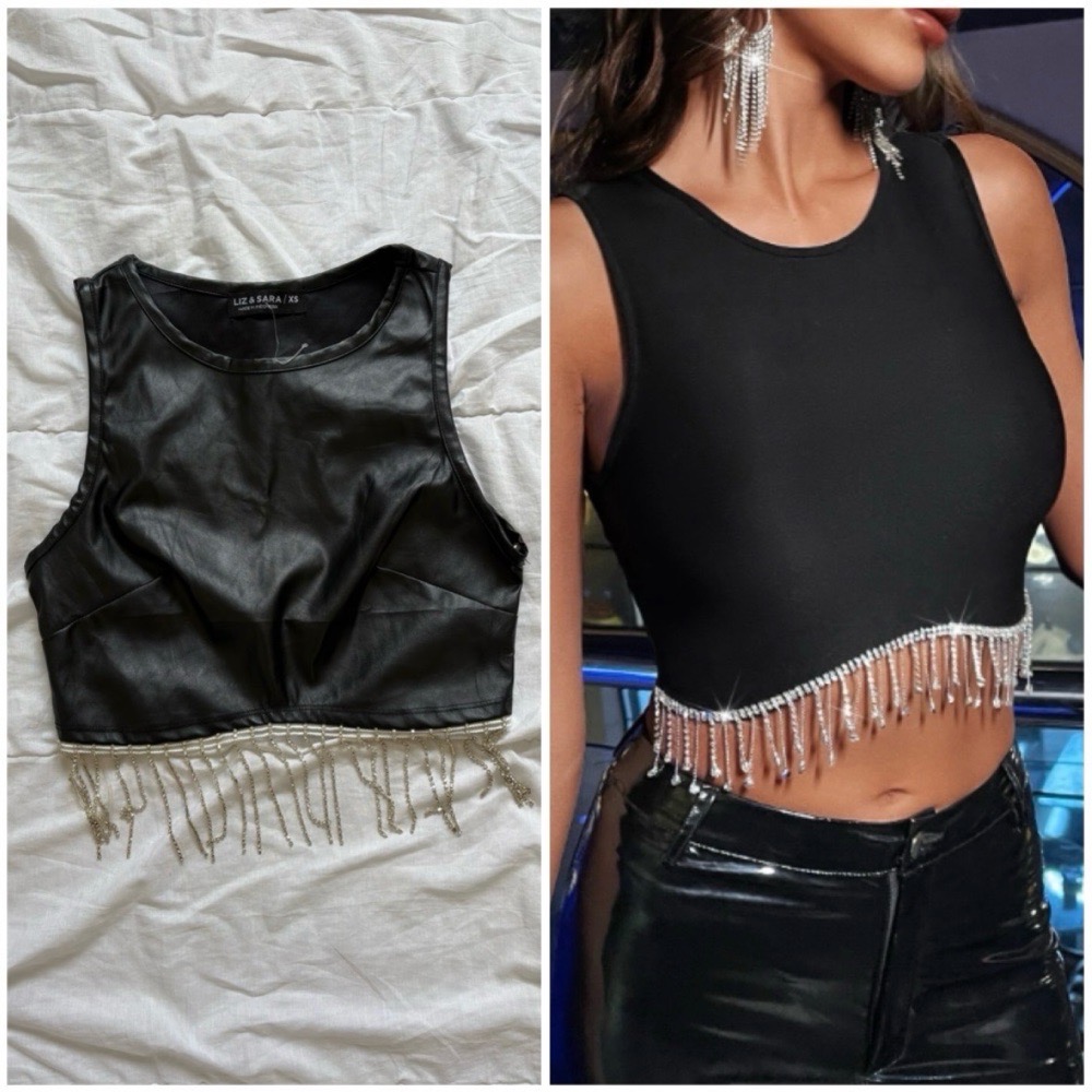 Top soiré simili cuir 