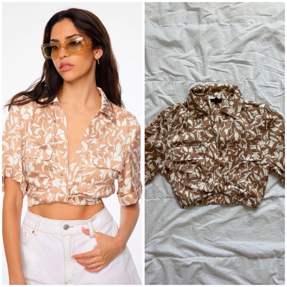 Kahlo Satin Twist Front Crop Top