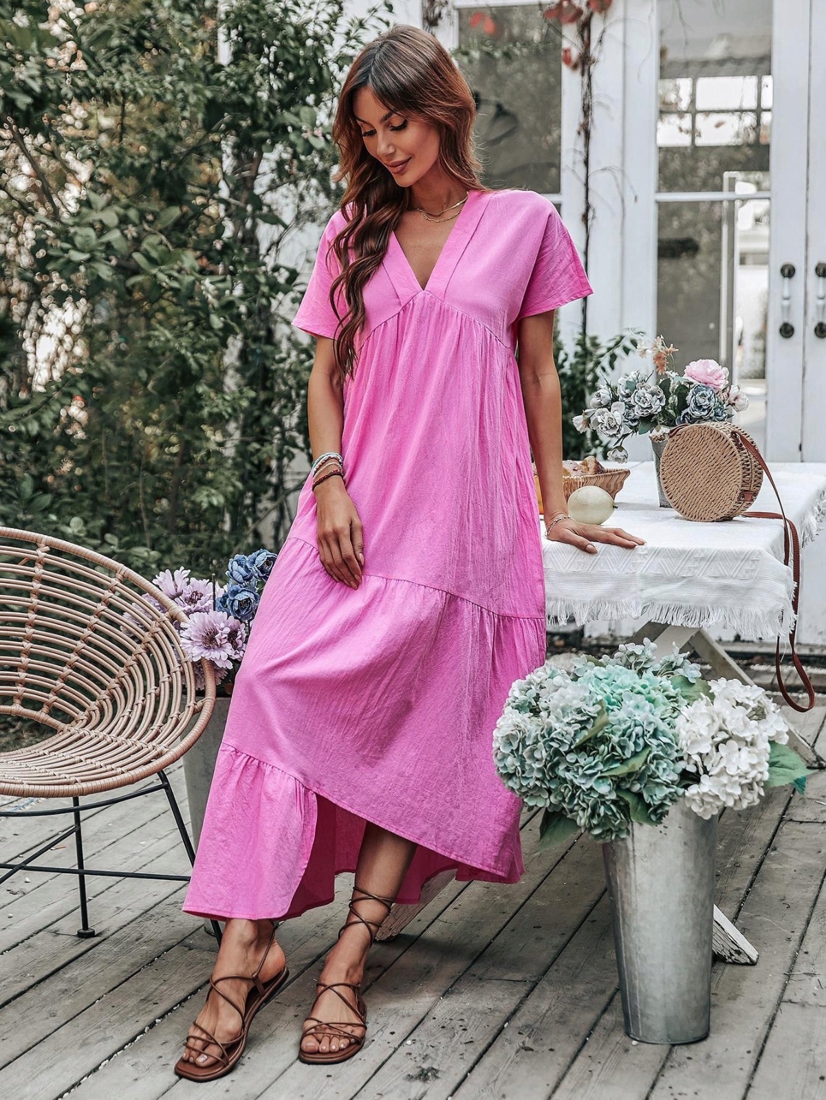 Robe longue Rose 