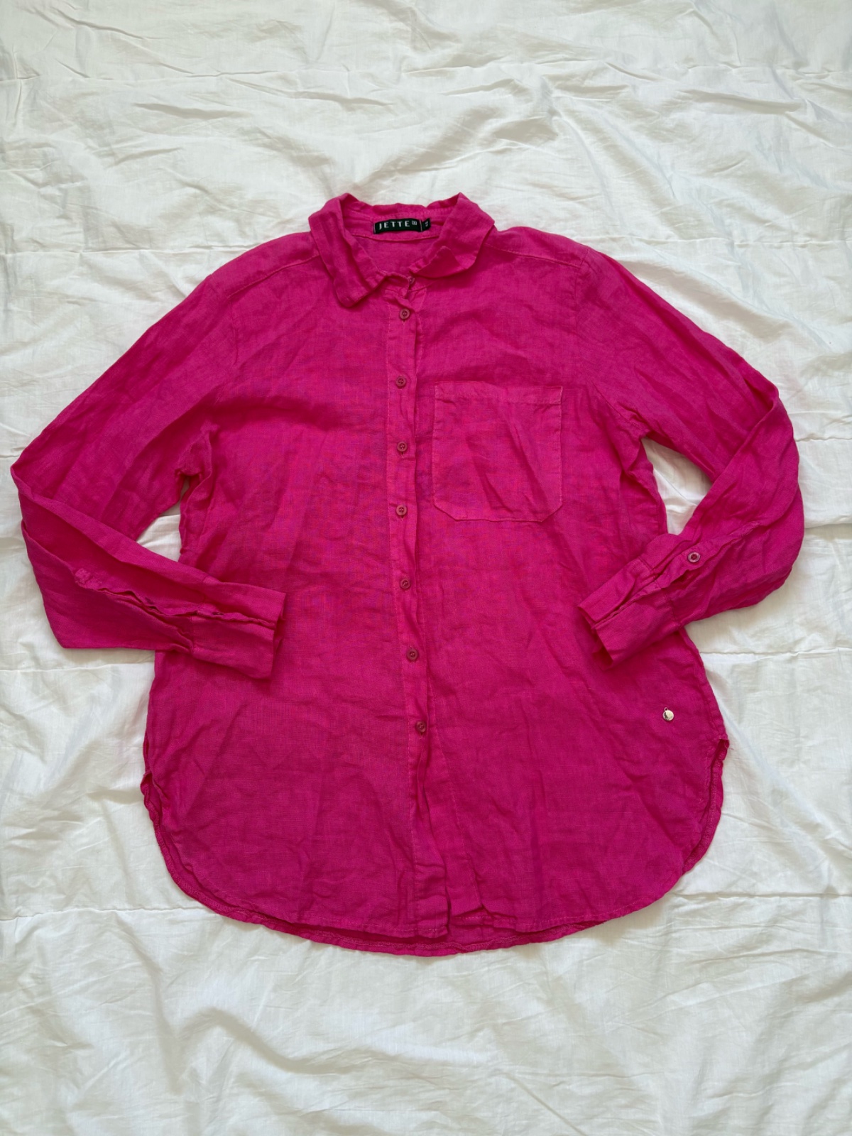 Chemise rose en lin 