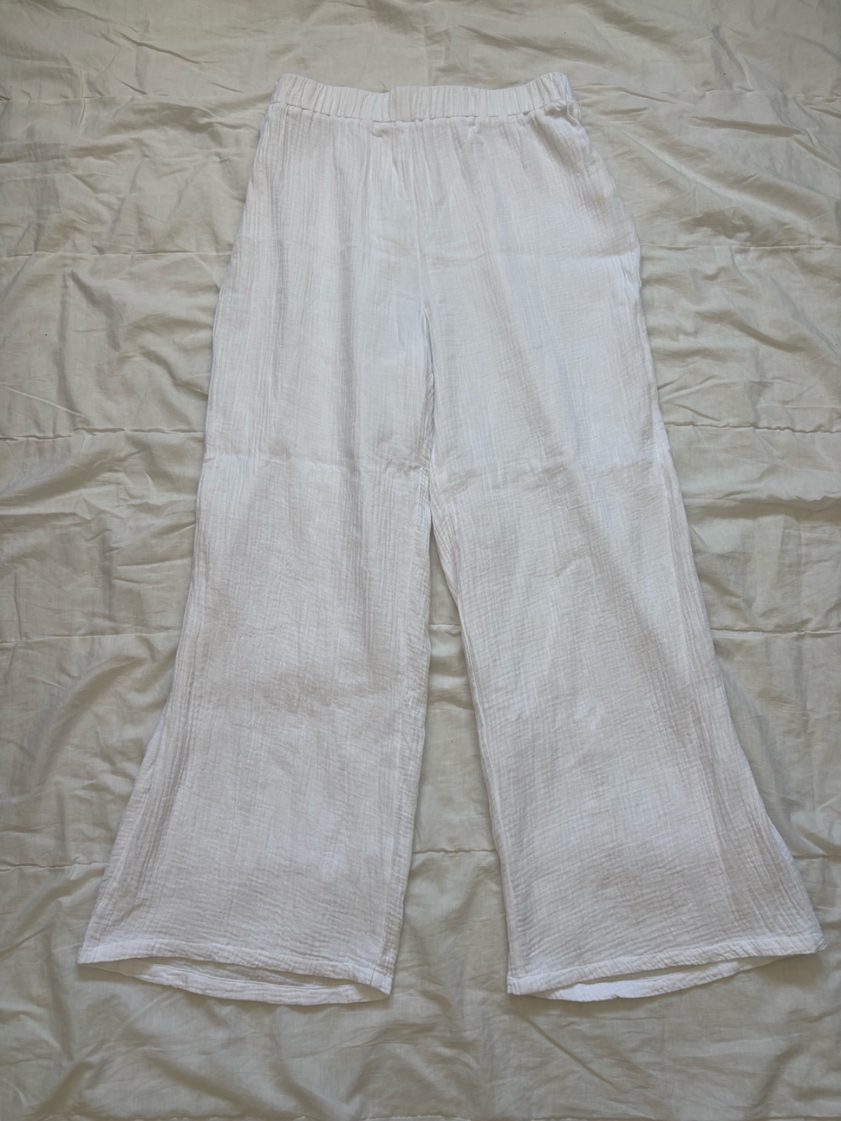 Pantalon blanc large 