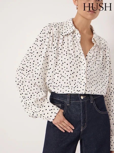 Chemise à manches longues Polka Dot