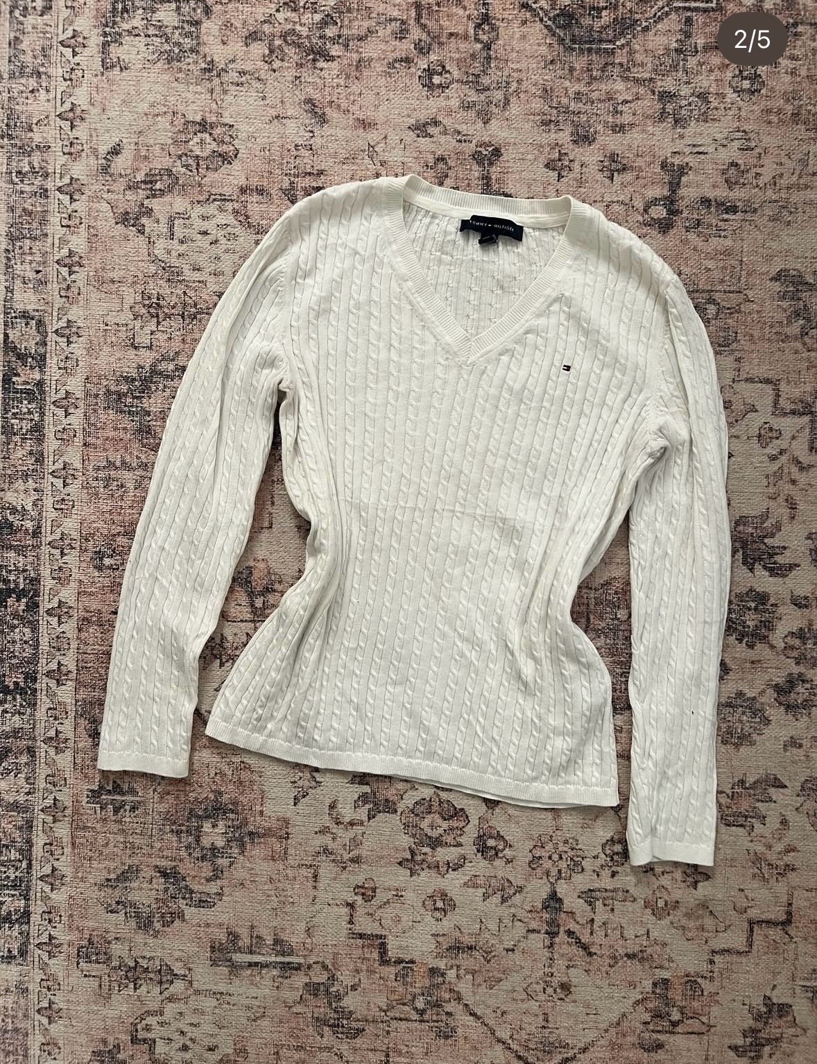 Pull blanc TOMMY HILFIGER 80% coton 