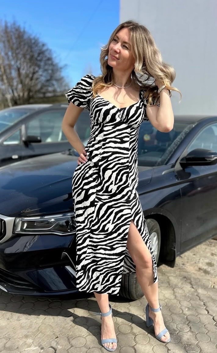 Robe longue à imprimé zèbre