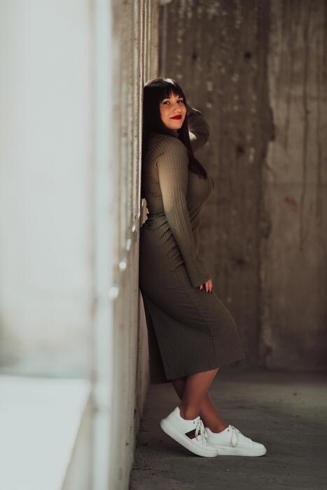 Robe longue h&m couelur vert militaire 