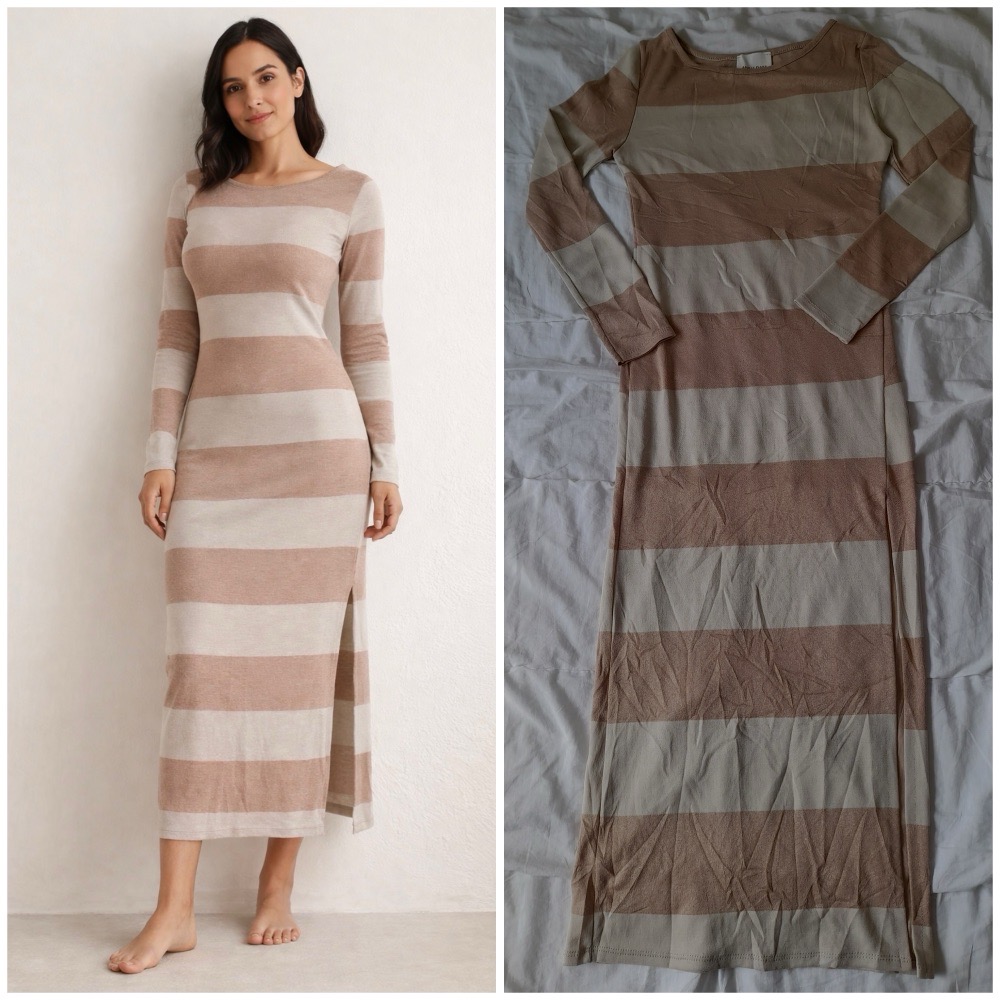 Robe rayé avec fente made in Italy 