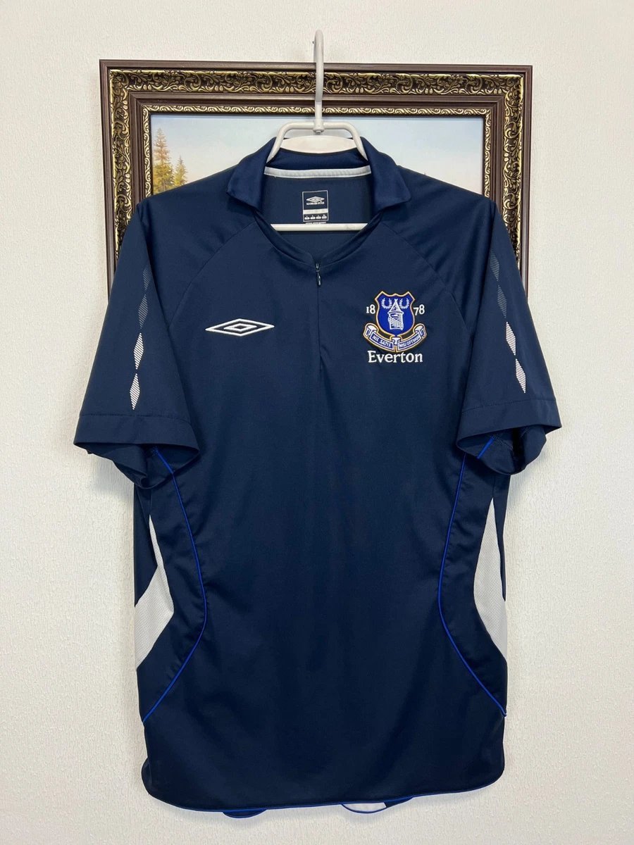 Vintage Umbro Everton Football 🔵🔵 Polo Shirt Soccer Train Mens Jersey Trikot 