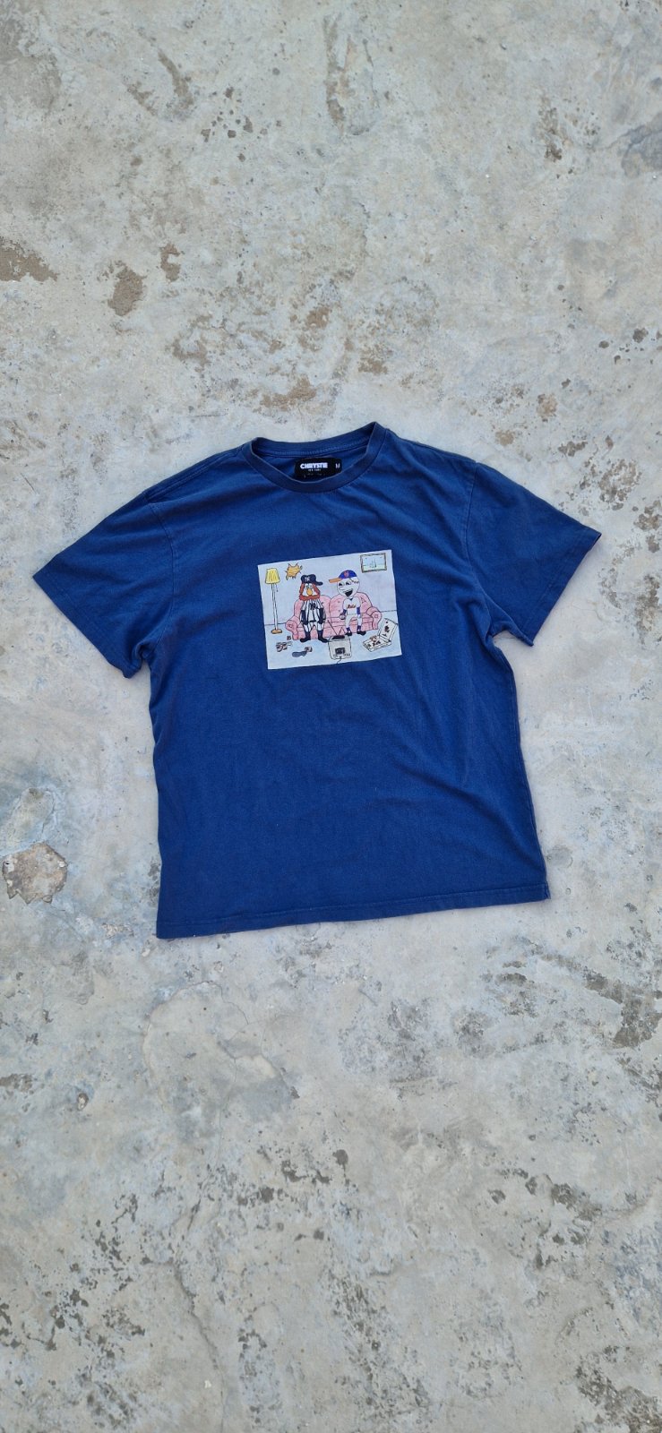 SKATEWEAR : T-shirt CHRYSTIE NYC Graphic – Bleu Indigo Wash