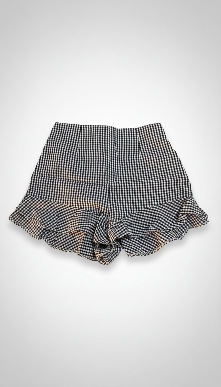 Short Vichy avec des Volons 