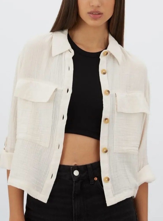 Stradivarus muslin overshirt