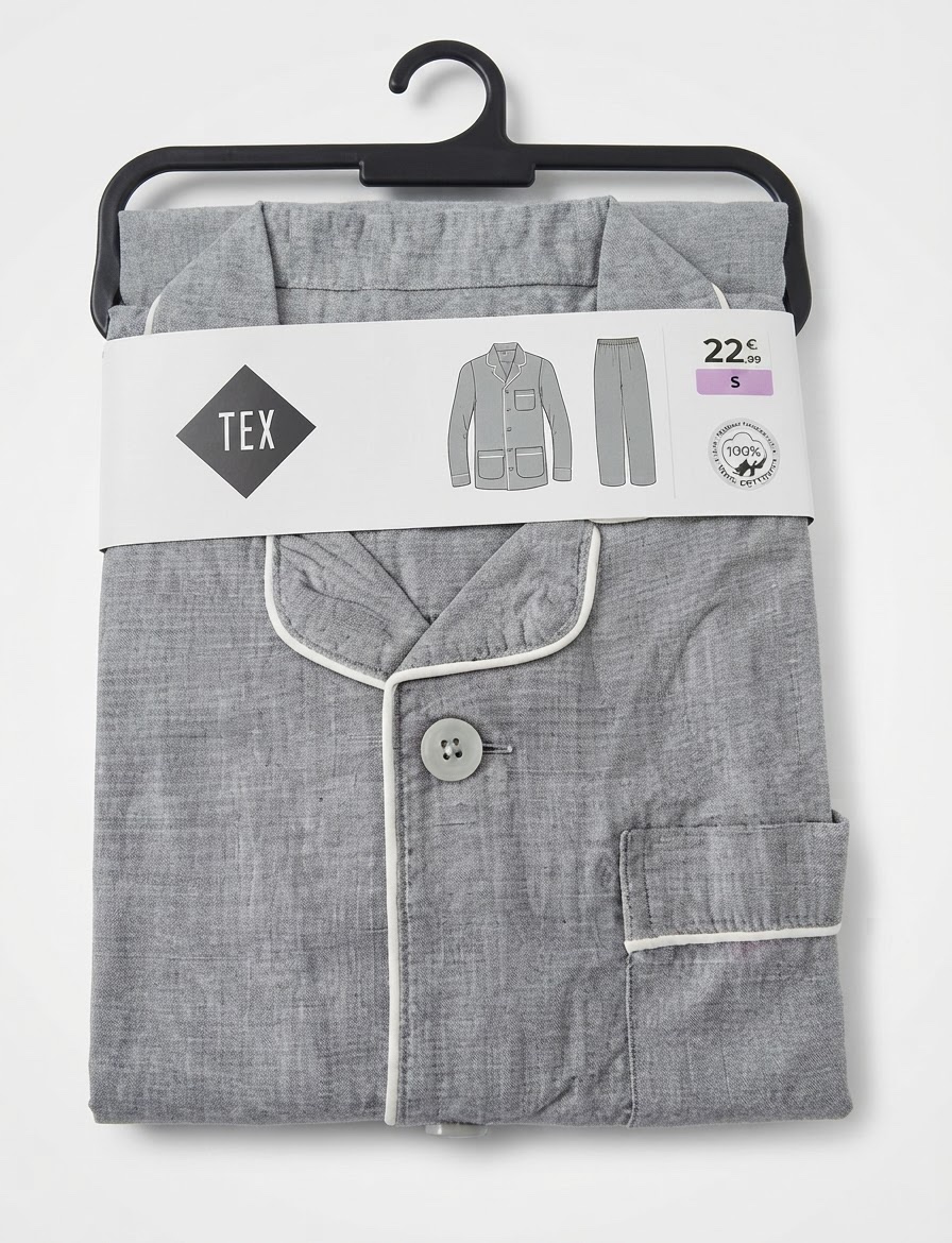 Pyjama manche longue femme ou homme 100% coton taille M neuf