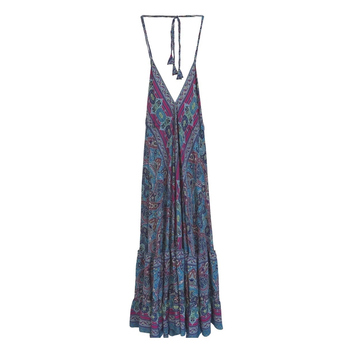 Robe boheme longue 80%en soie
