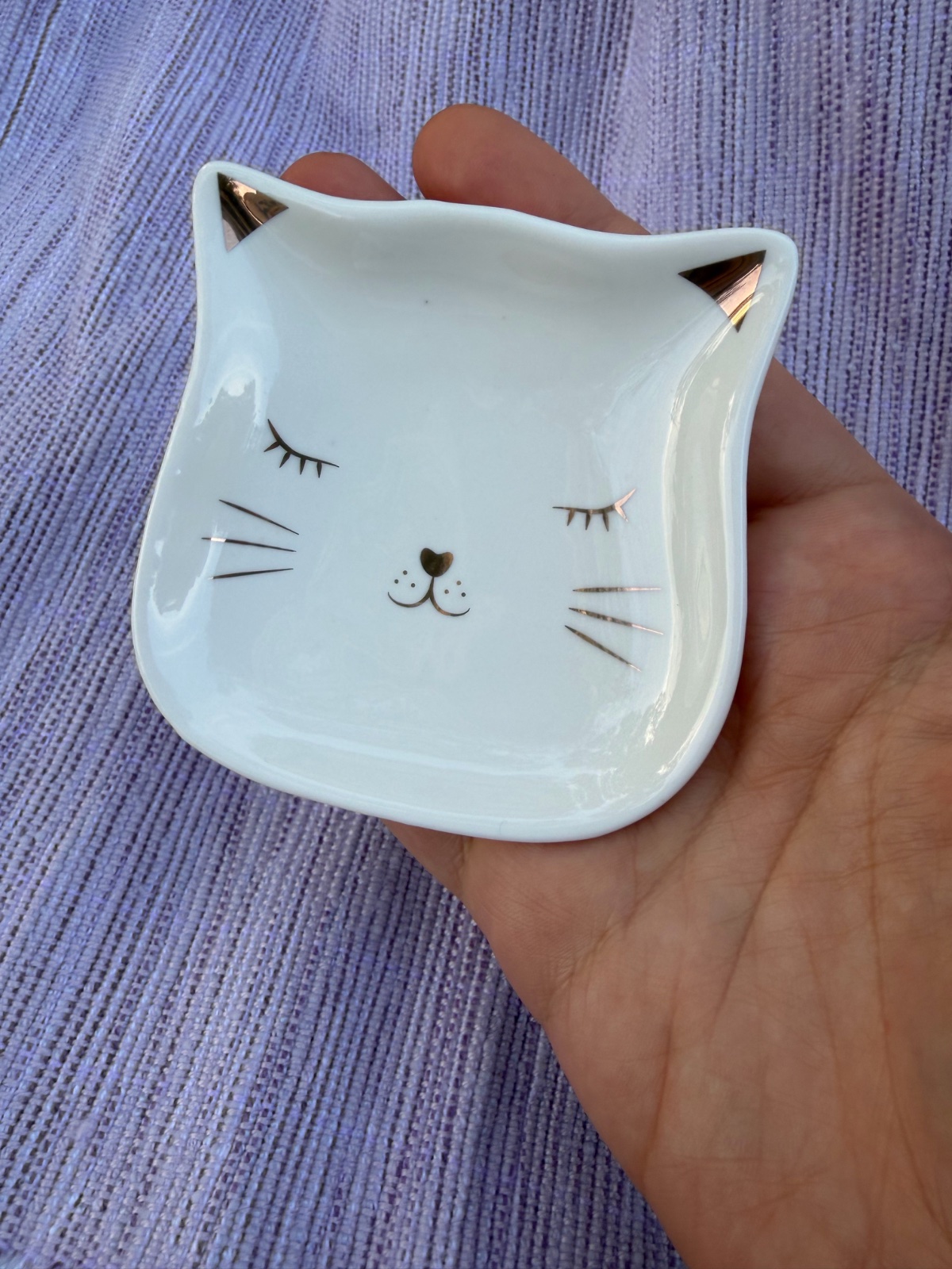 Assiette tete de chat decorative ou pour pose bijoux m, clé😻🐾✨ blanche 