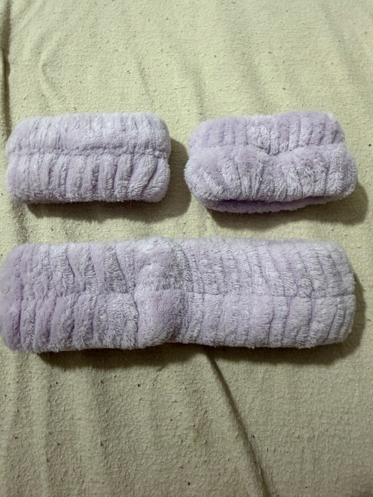 Lot de 3 pièces violet face bande and 2 handband 💜