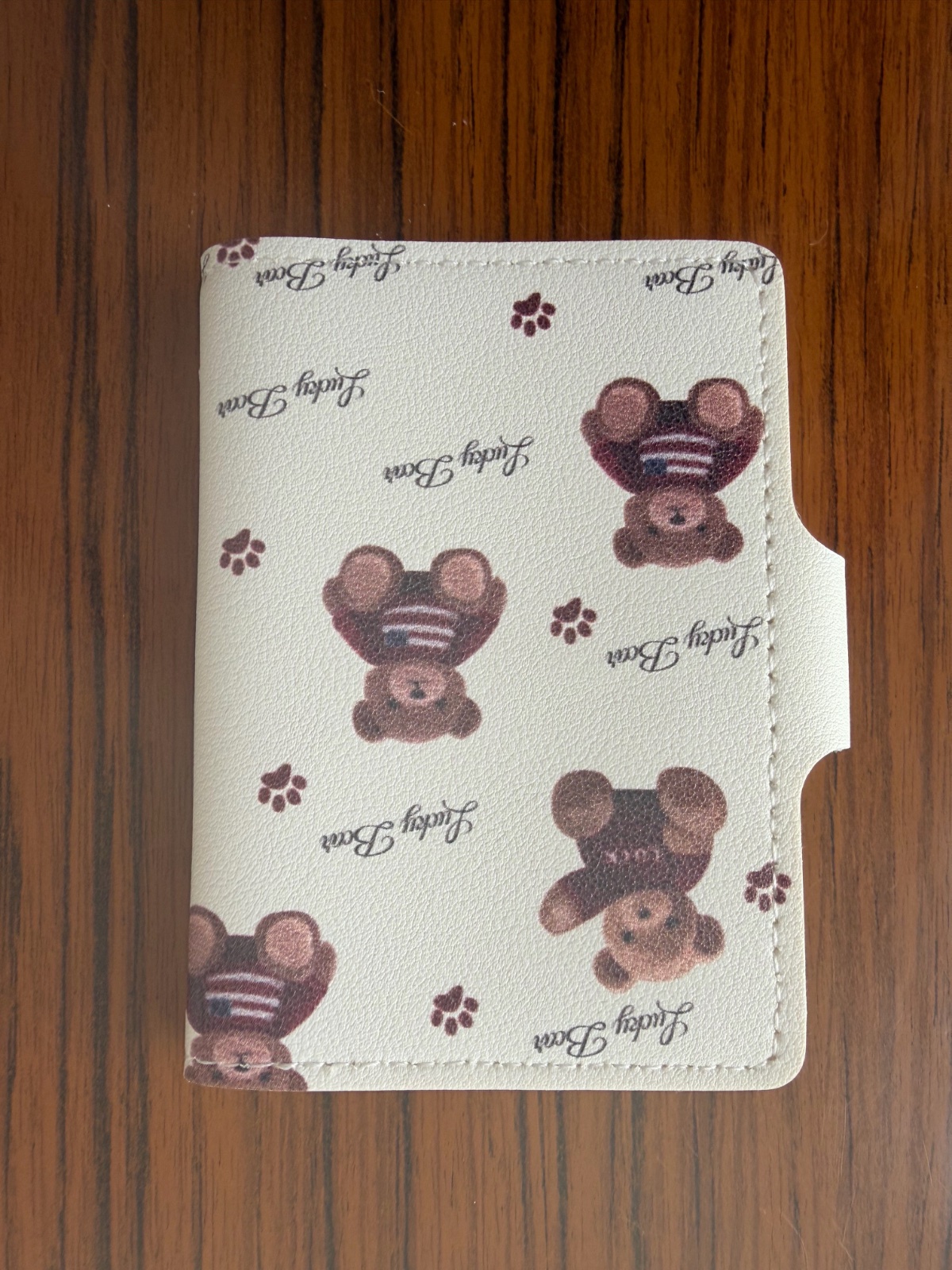 Porte cartes en semili cuir ours 🤎🐾🐻 avec fermeture 