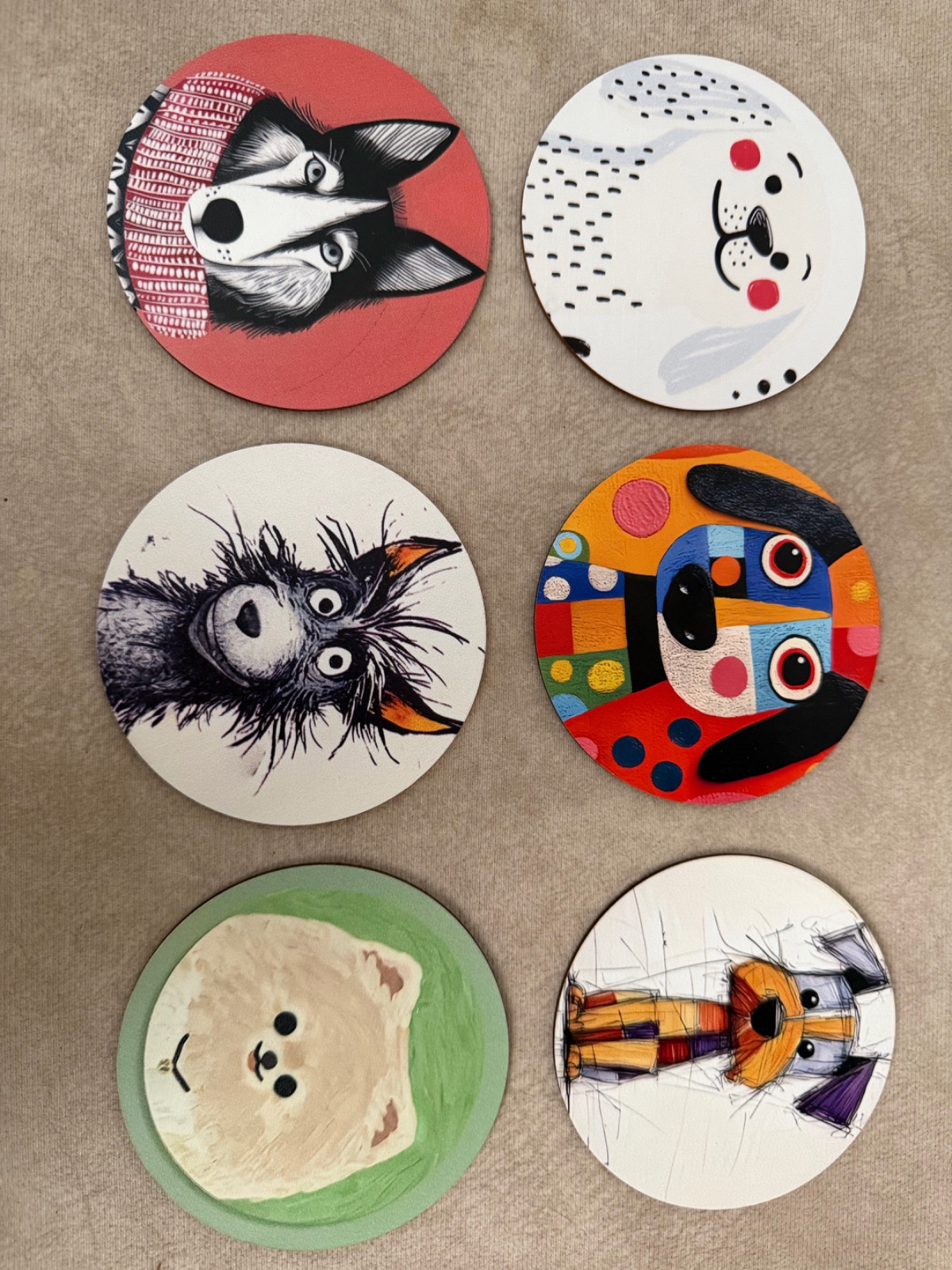 Lot de 6 sous tasses en bois de votre choix ou aléatoire 🩷🐾