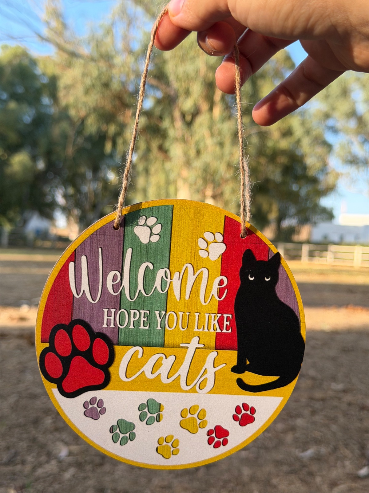 Door sign Welcome hope you like cats ❤️🐾✨
