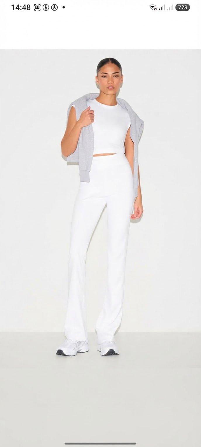Pantalon sport blanc flared,petite