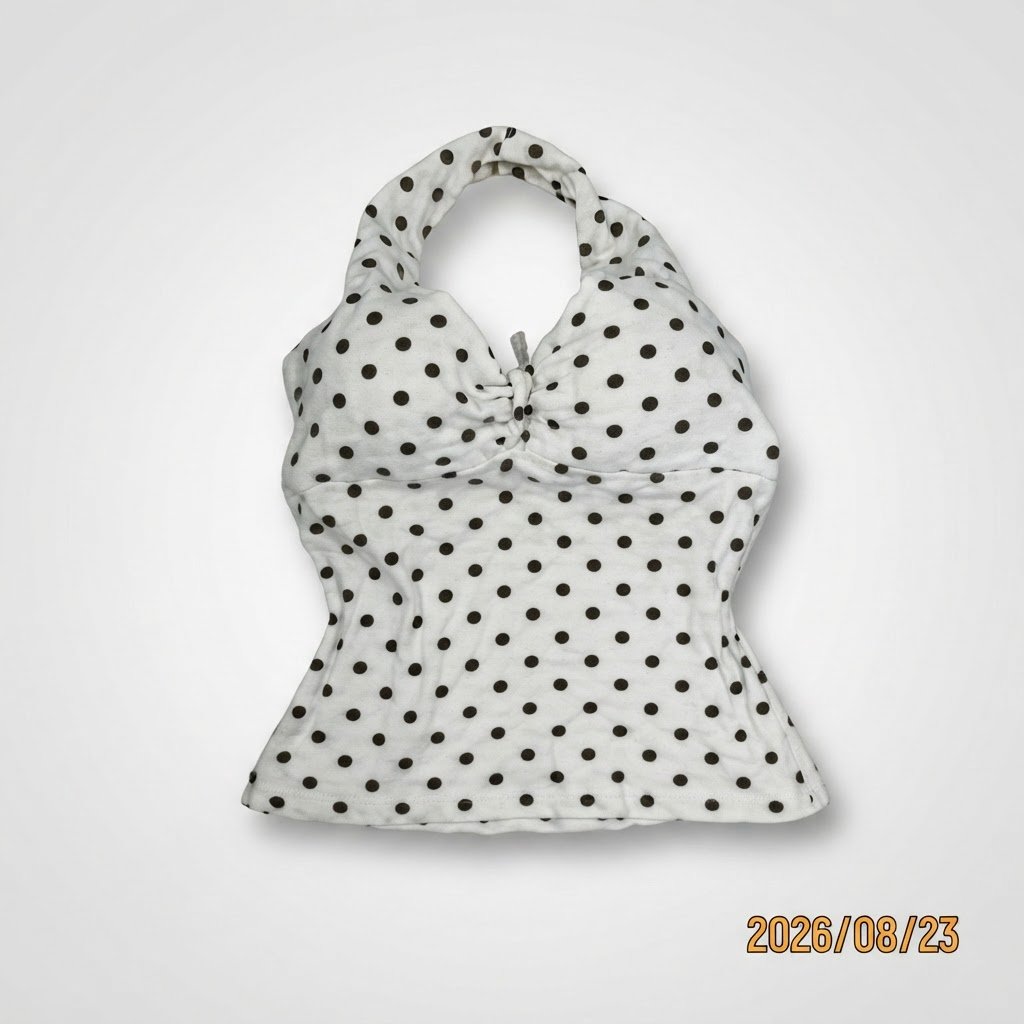 Halter neck polka dots marron