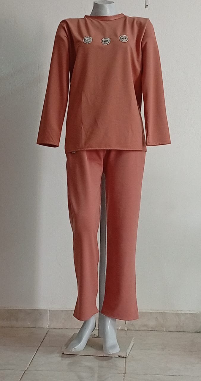 Ensemble femme deux pieces couleur terracotta