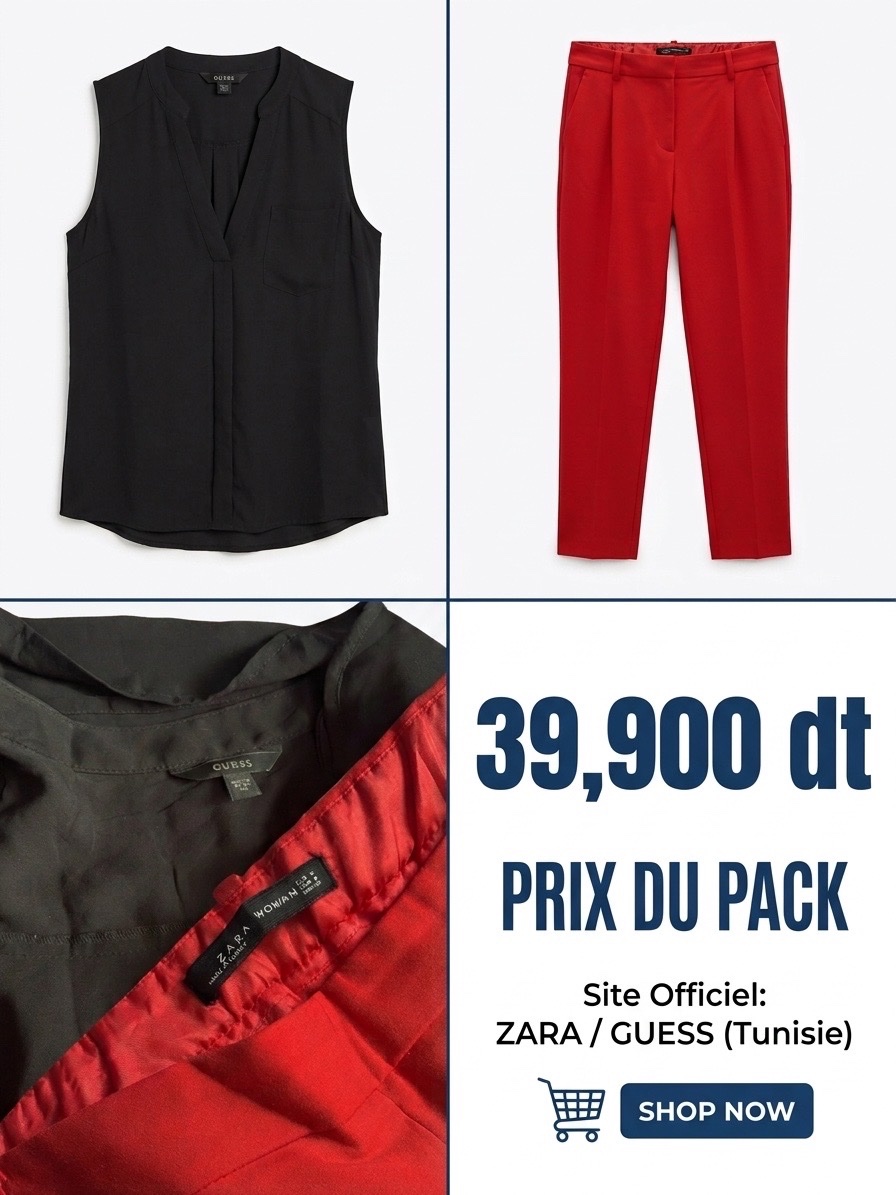 Pantalon ZARA + chemise GUESS 