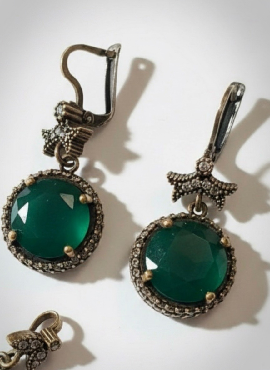Boucles d'oreilles argent 925 avec pierre précieuse 