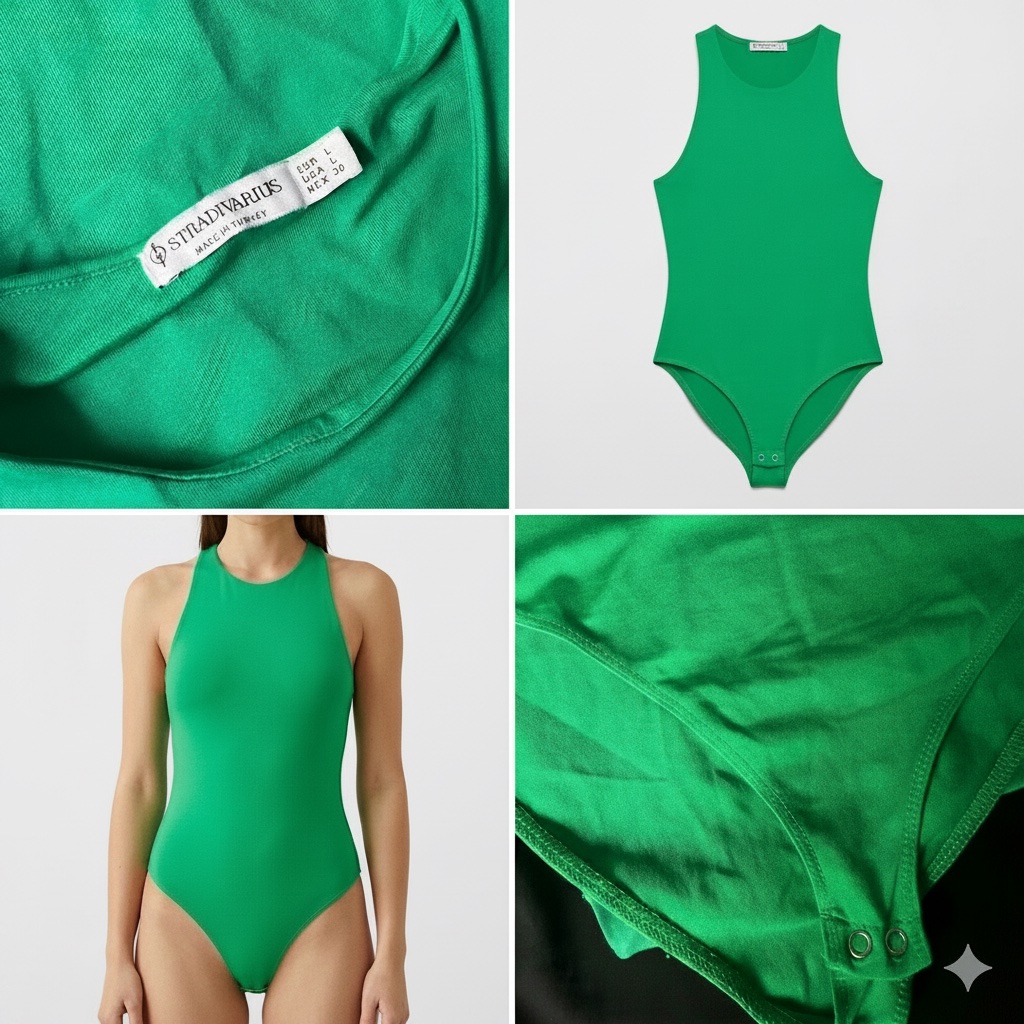 Body Vert Stradivarius – Taille L – État Neuf