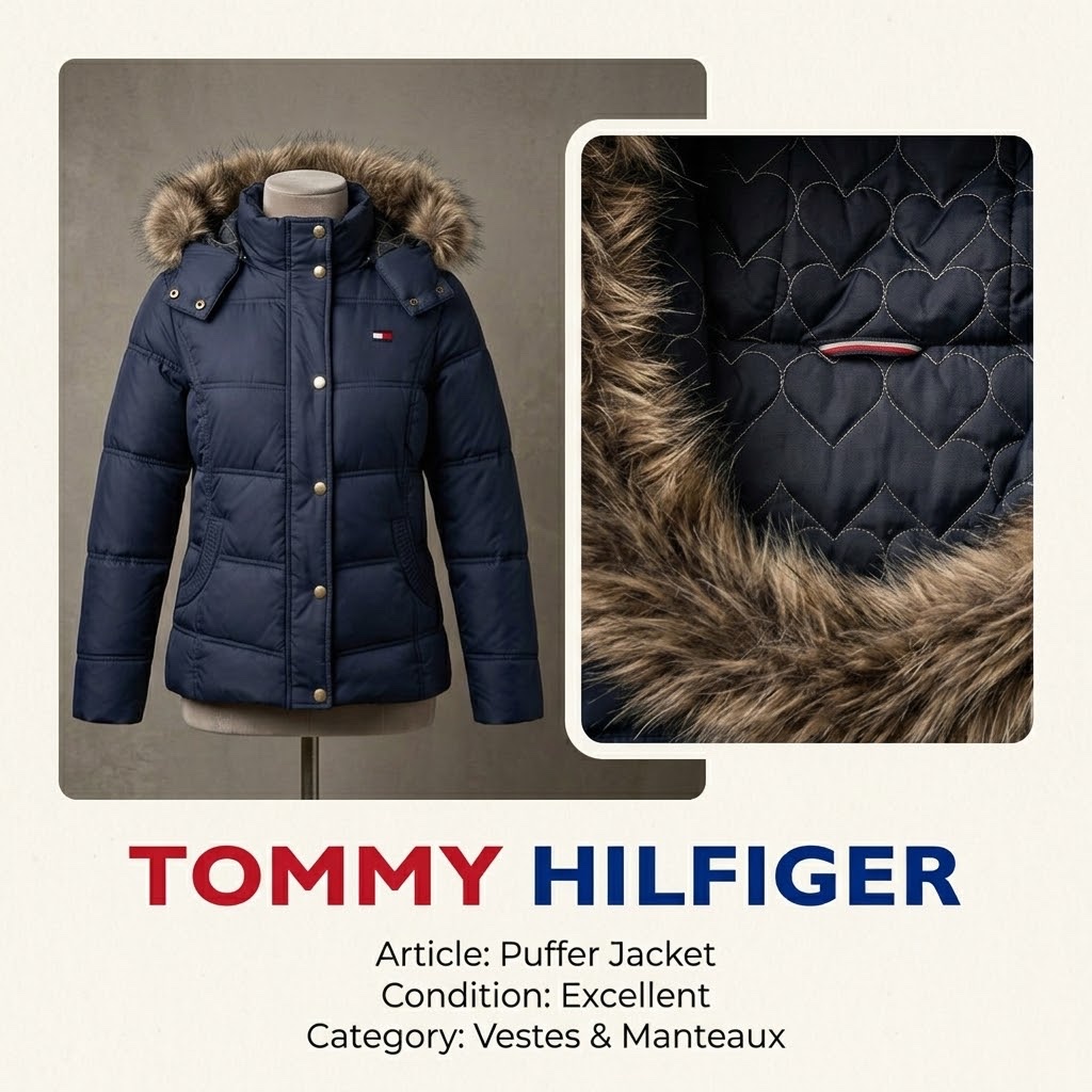 Doudoune Tommy Hilfiger pour femme authentique 💙❤️