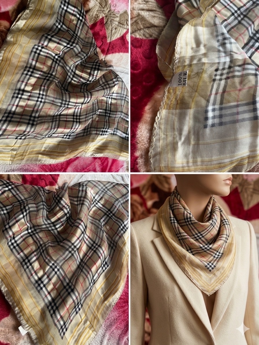 BURBERRY foulard 100 % soie 