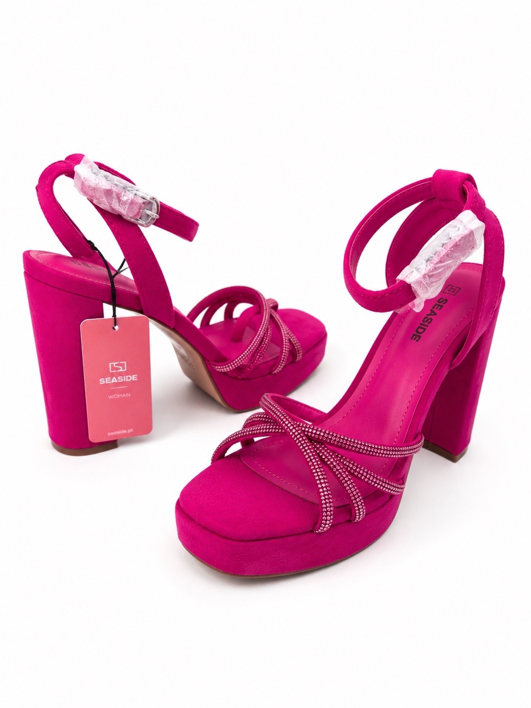 Sandales de soirée Fuchsia Strass SEASIDE (Neuves avec étiquette)