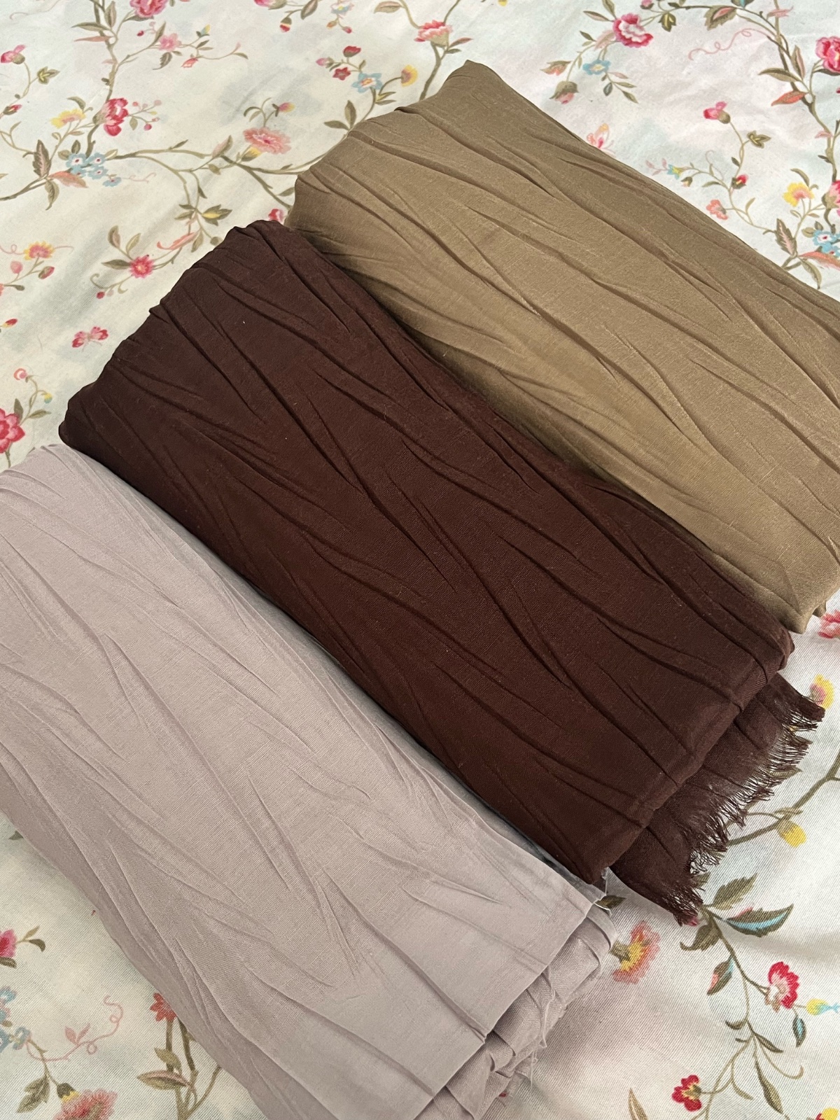 Lot 3 foulards coton plissé